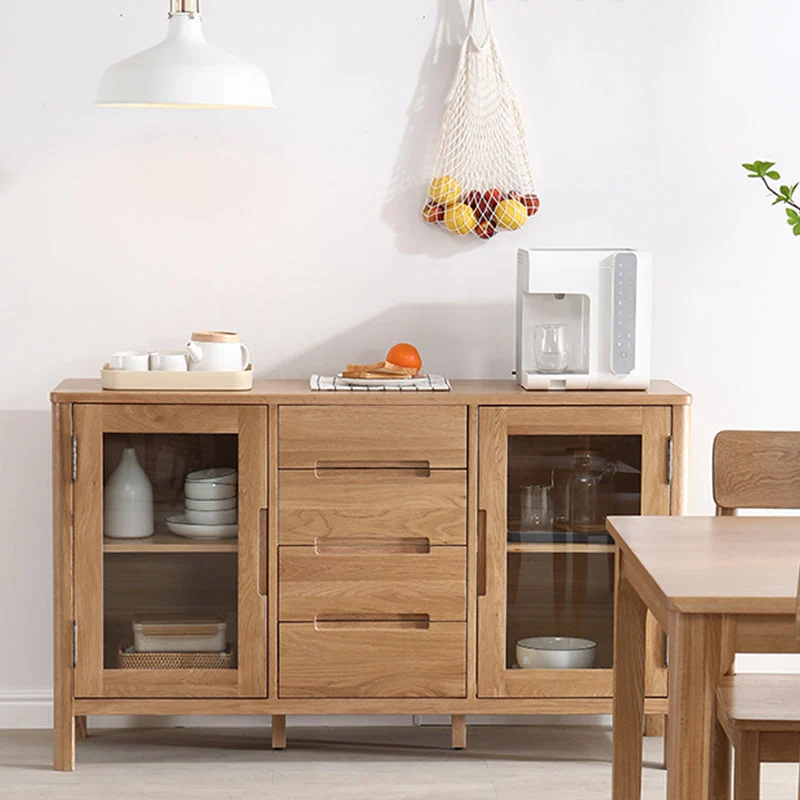 Eenkleurig Wood Buffet Table Modern Side Board Cabinet and Drawers Gemakkelijk Schoon te Maken 35l