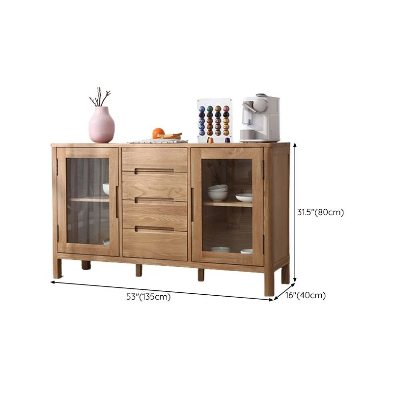 Eenkleurig Wood Buffet Table Modern Side Board Cabinet and Drawers Gemakkelijk Schoon te Maken 35l