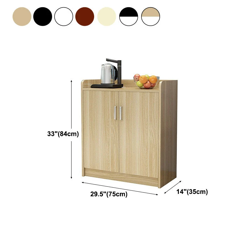 Eigentijds Engineered Wood Sideboard Dining Room 33"H 2 Doors Buffet Server Gemakkelijk Schoon te Maken Black