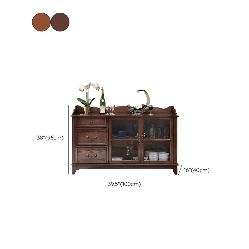 Eigentijds Style Sideboard Solid Wood Side Board Drawer and Door 39l