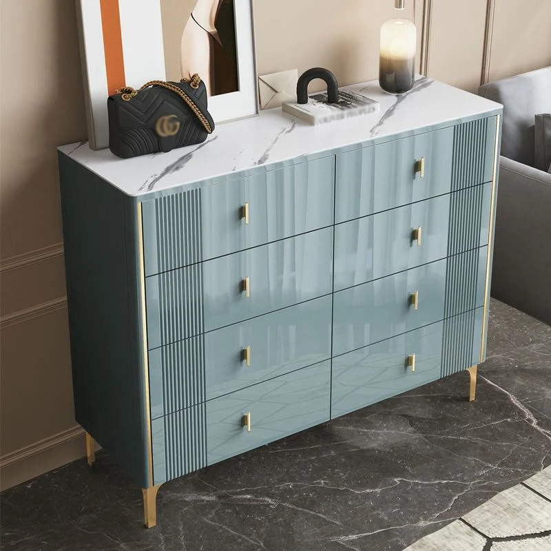 Eigentijds Style Stone Buffet Sideboard 15.7"D Dining Room Buffet Server Drawer Green