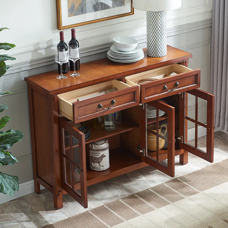 Eigentijds Wood Sideboard Buffet 2 Drawers Cabinets Buffet Sideboard Gemakkelijk Schoon te Maken 48l