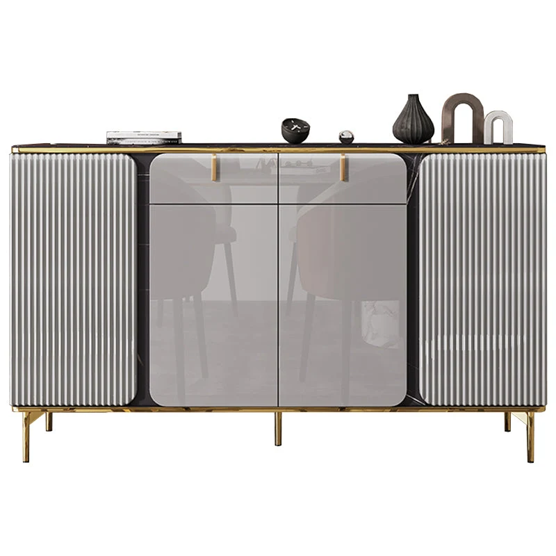 Engineered Wood and Stone Buffet Sideboard Glam Dining Server voor Kleine Ruimtes 55l