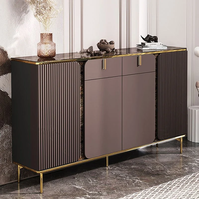 Engineered Wood and Stone Buffet Sideboard Glam Dining Server voor Kleine Ruimtes 55l