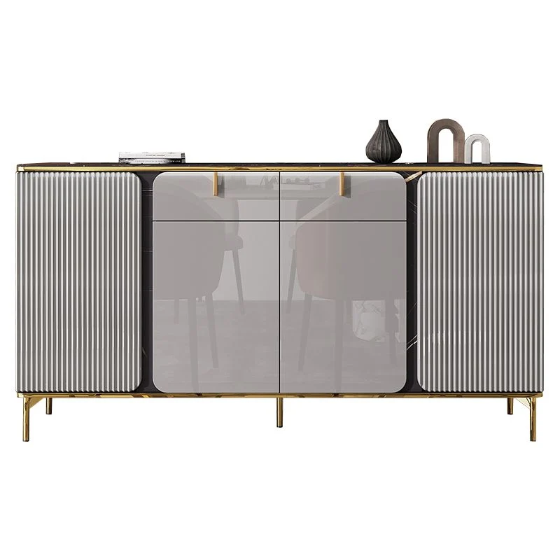 Engineered Wood and Stone Buffet Sideboard Glam Dining Server voor Kleine Ruimtes 55l