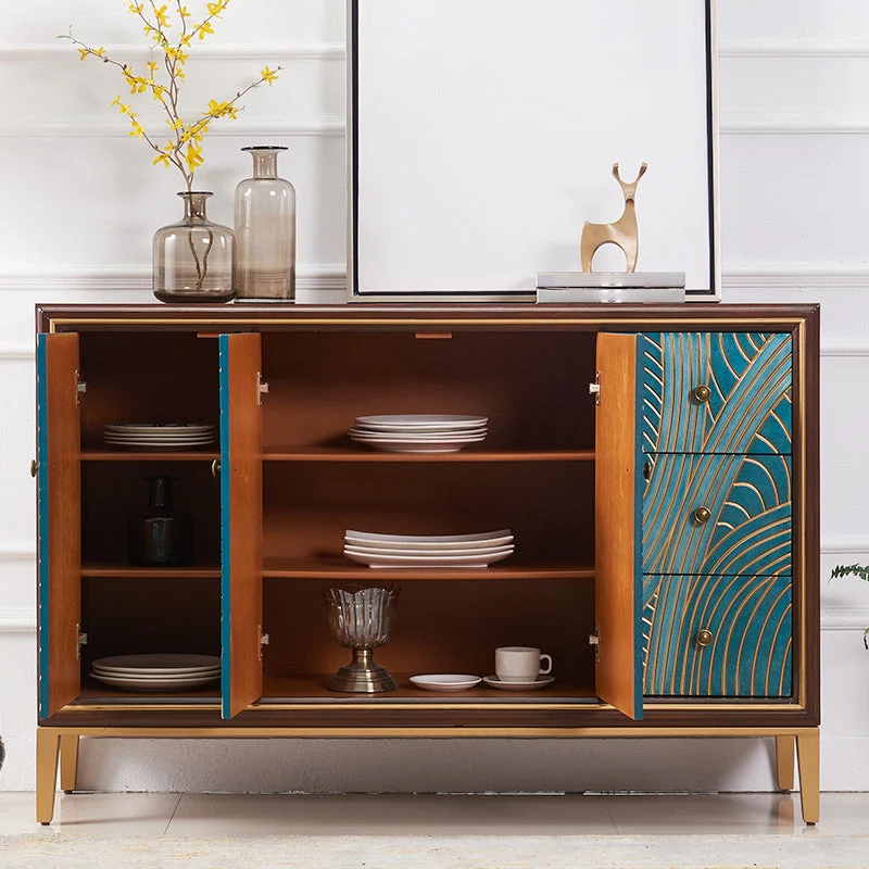 Exclusief Cupboard Wood Frame Kitchen Sideboard Dining Room met Stoelen Set 31l