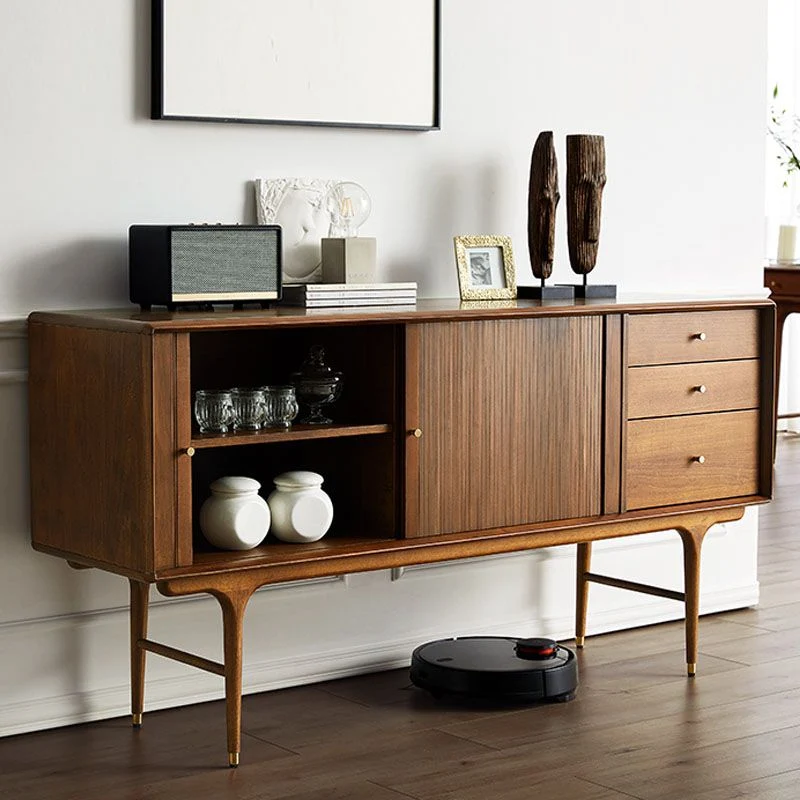 Gelaagd Actueel Wood Sideboard Table 3 Drawers Buffet Table Cabinets Included Living Room Black