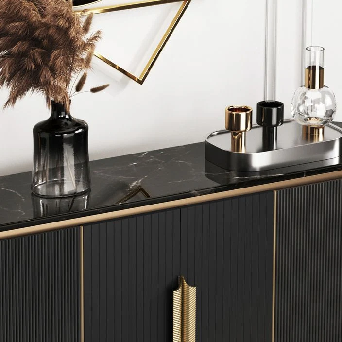 Gelaagd Glam Ravenzwart Buffet Sideboard Faux Marble Sideboard Cabinet Doors 31l