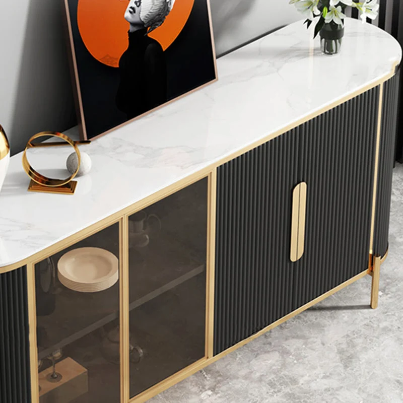 Gelaagd Glam Sideboard Engineer Wood and Stone Top Sideboard Living Room 47l