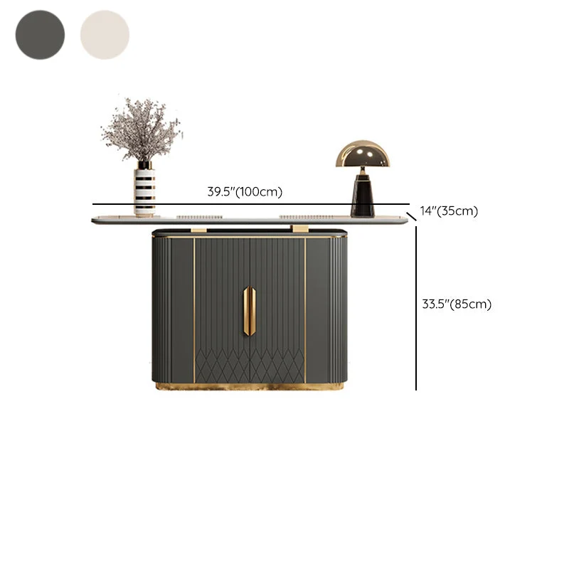 Glam Buffet Server Engineered Wood and Stone Sideboard Cabinet | Uitbreidbaar | Eettafel 39l