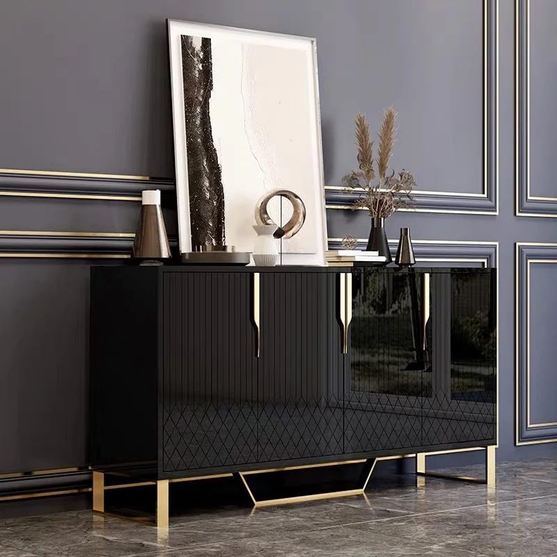 Glam Buffet Sideboard Cabinets Mirrored 4 Doors Dining Buffet Eikenhout 47l