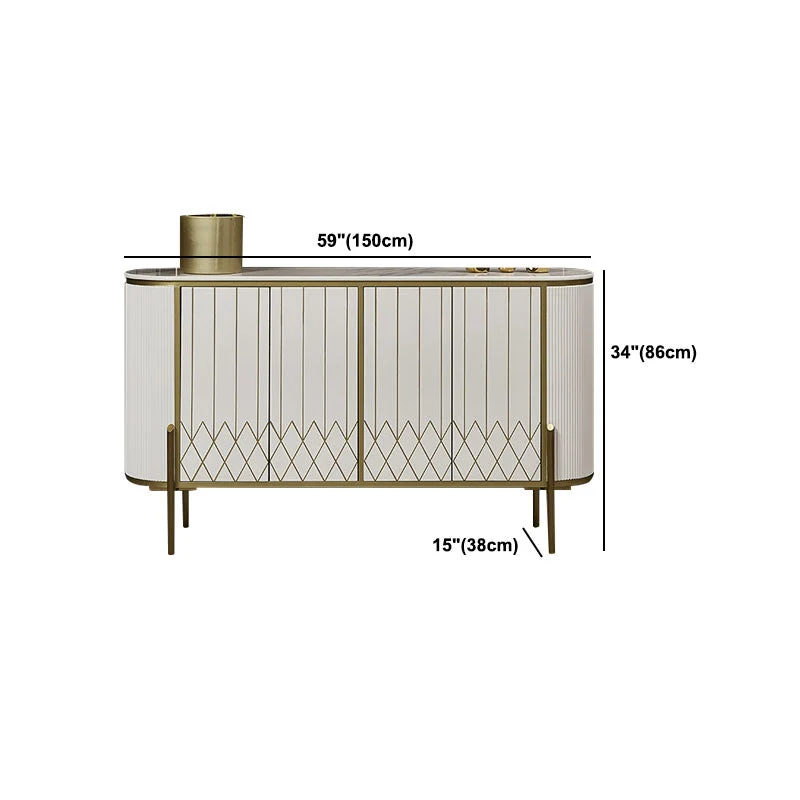 Glam Buffet Stand Verstelbaar Shelving White Sideboard Buffet 39l