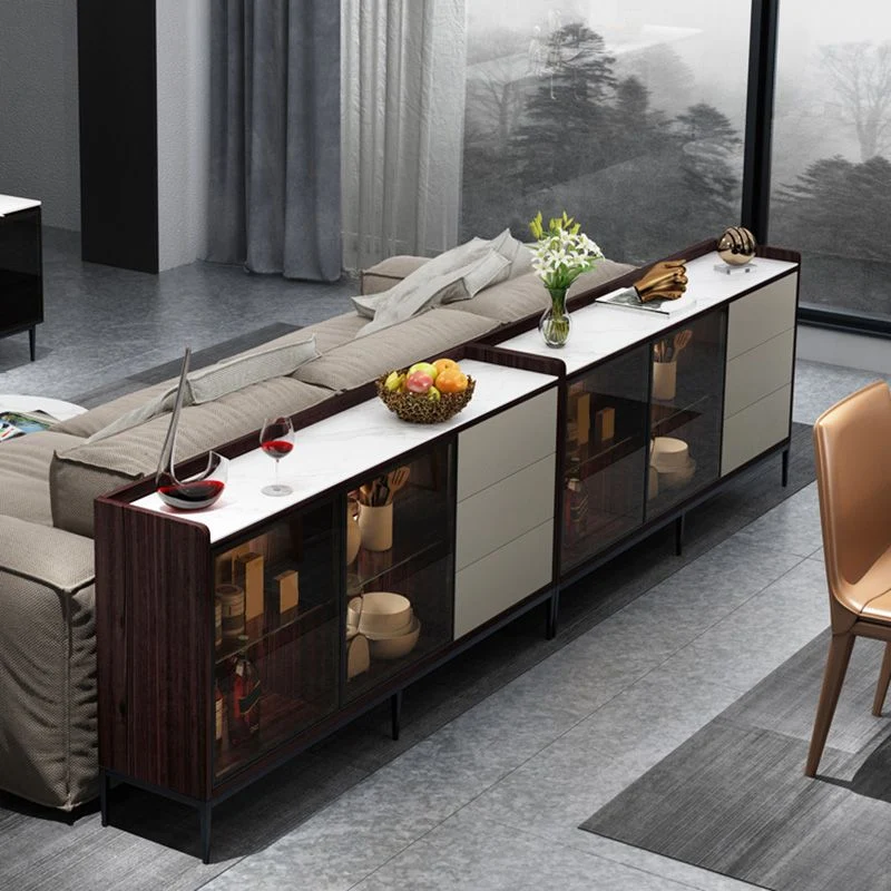 Glam Cabinets Buffet Stand 3 Drawers Glaswerk Doors Buffet Sideboard 47l
