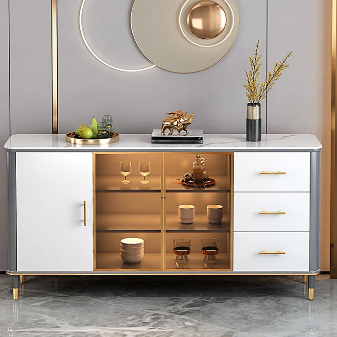 Glam Dining Room Sideboard Table Drawers and Storage Sideboard met Opberglades 31l