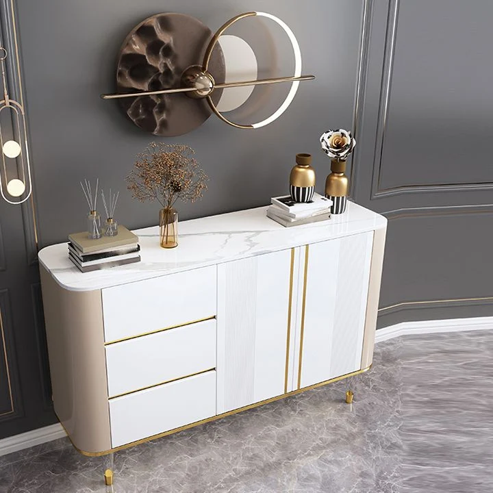 Glam Door Sideboard Sintered Stone Sideboard Drawers Living Room Grijze Waslaag 47l