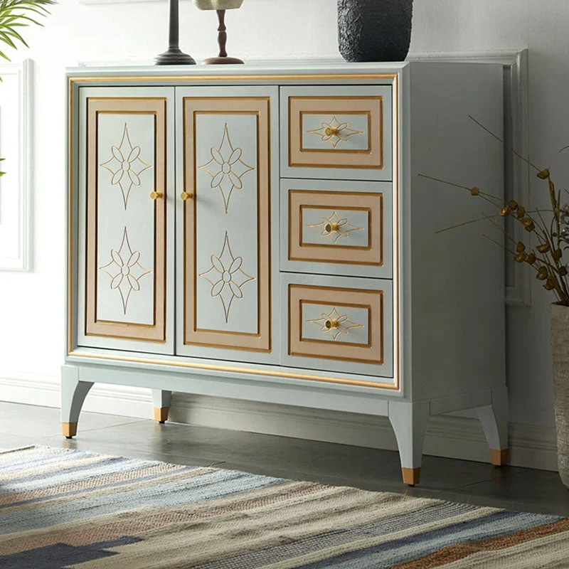 Glam 3 Drawers Sideboard Multi- Doors Sideboard Buffet Stand Storage 31l