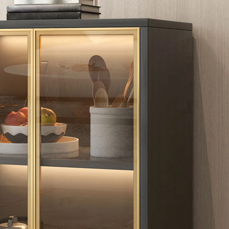 Glam Side Board Engineered Wood Sideboard Door and Drawer Dining Room Gemaakt van Teakhout 23