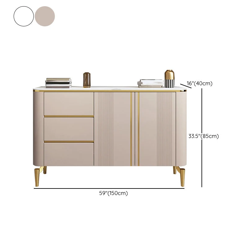 Glam Sideboard Buffet 3 Drawers and 2 Doors Afstelbaar Shelving Buffet Sideboard 47l