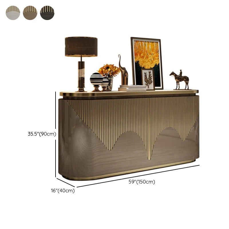 Glam Sideboard Cabinet Engineered Wood Sideboard Table Doors Dining Room Gemaakt van Teakhout 47l