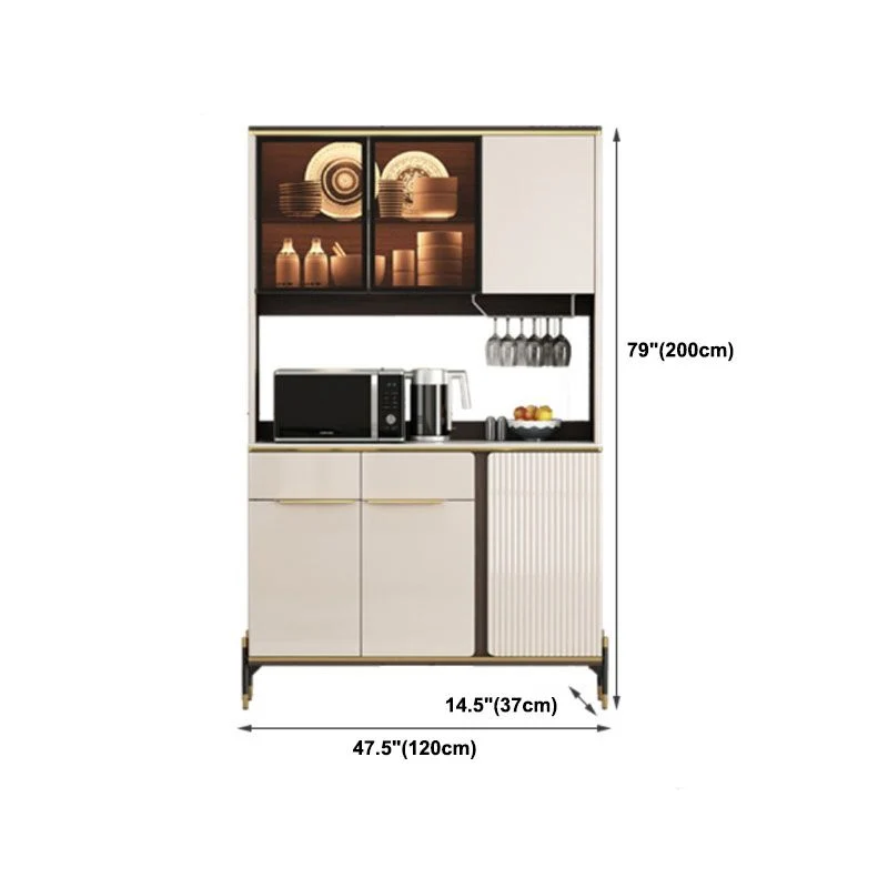 Glam Sideboard Cabinet Stone and Engineered Wood Dining Buffet 180 x 90 cm 31