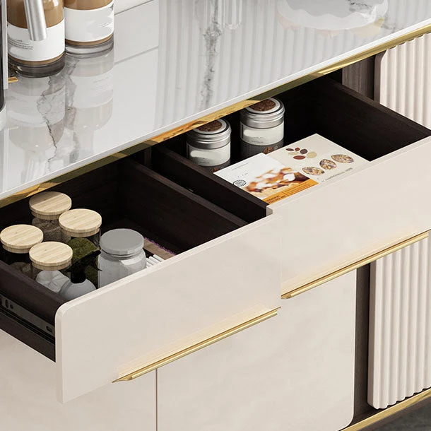 Glam Sideboard Cabinet Stone and Engineered Wood Dining Buffet 180 x 90 cm 31