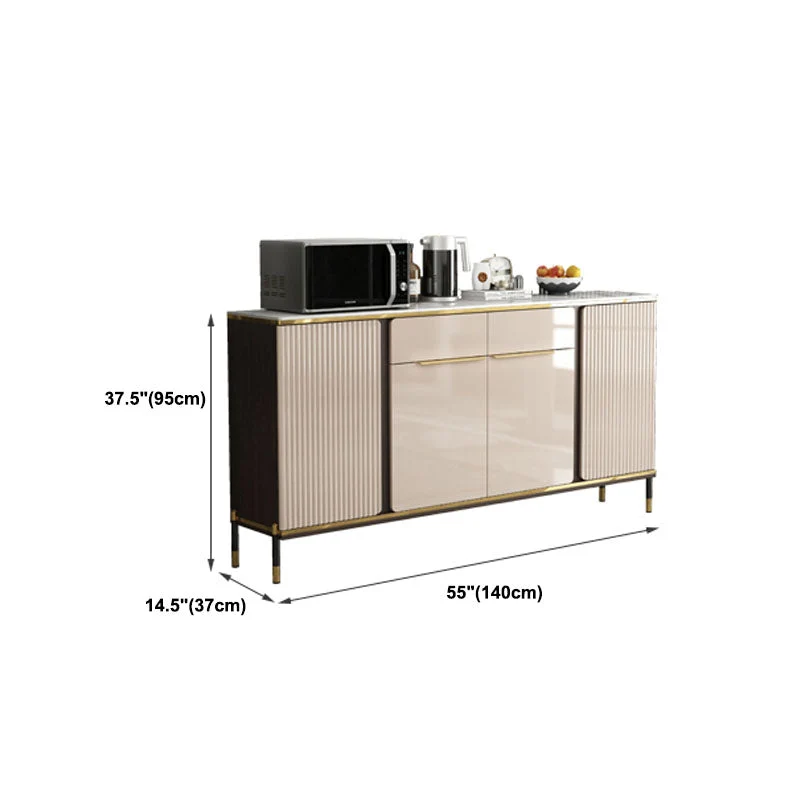 Glam Sideboard Cabinet Stone and Engineered Wood Dining Buffet 180 x 90 cm 31