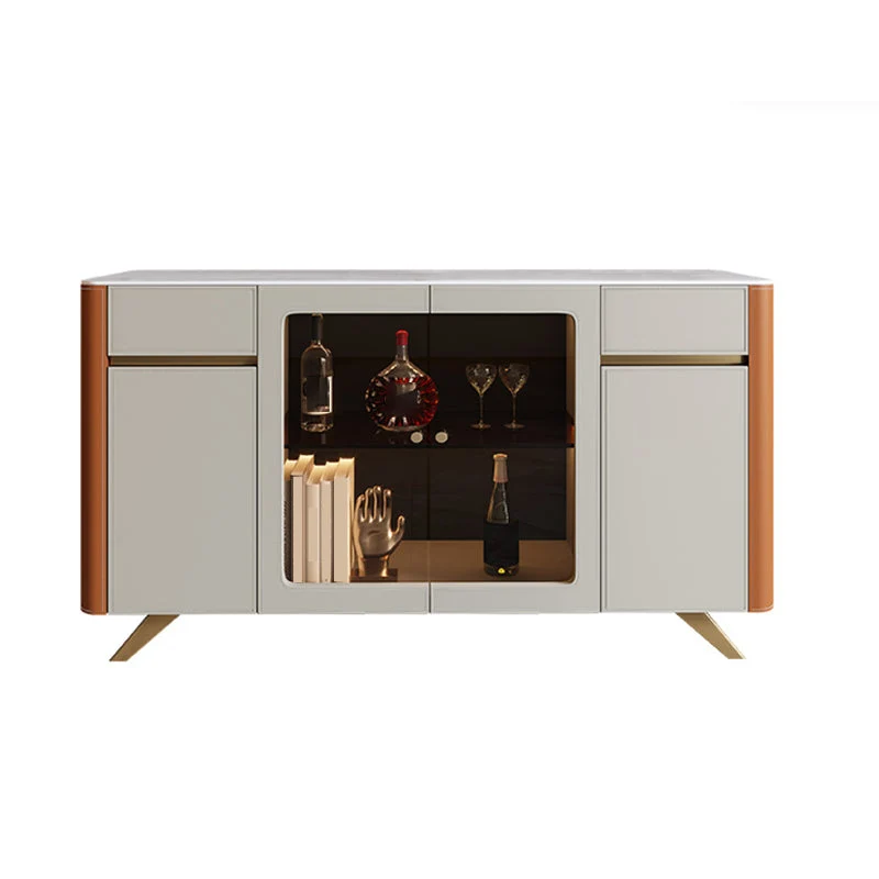 Glam Sideboard Cabinet Stone Sideboard Table Doors Dining Room voor Kleine Ruimtes 47l