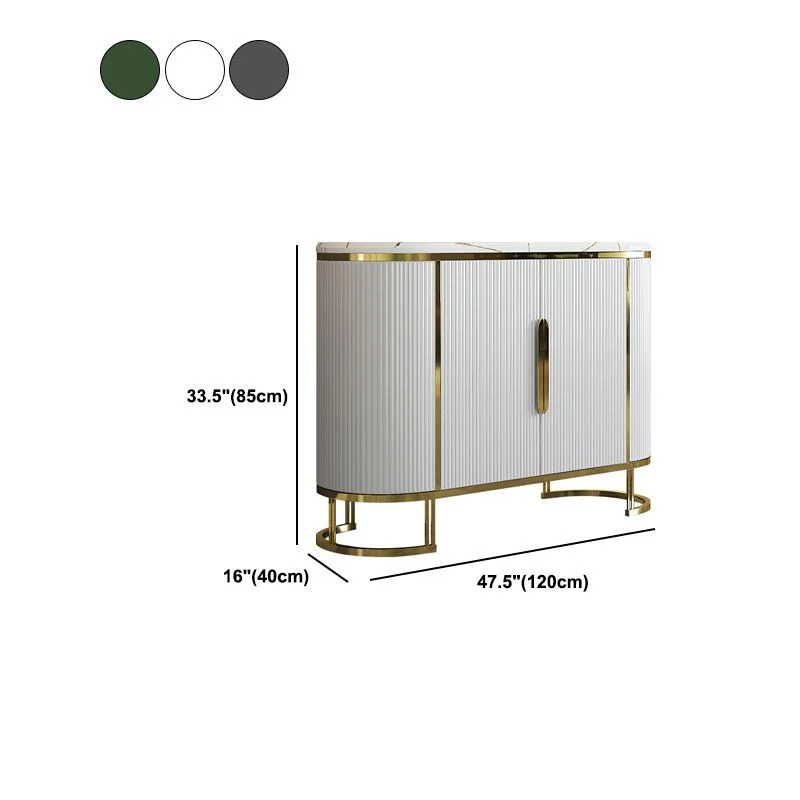 Glam Sideboard Engineer Wood and Stone Top Sideboard Living Room met Opberglades 47l