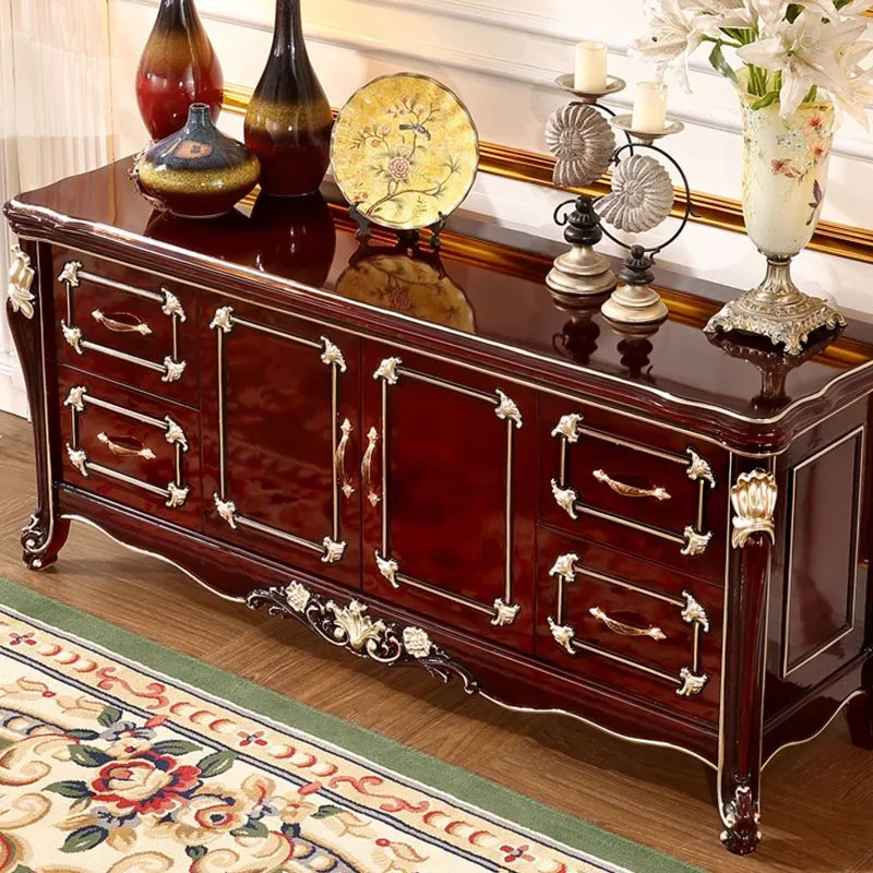 Glam Sideboard Gummi Wood Sideboard Door and Drawer Living Room Gemakkelijk Schoon te Maken 63l