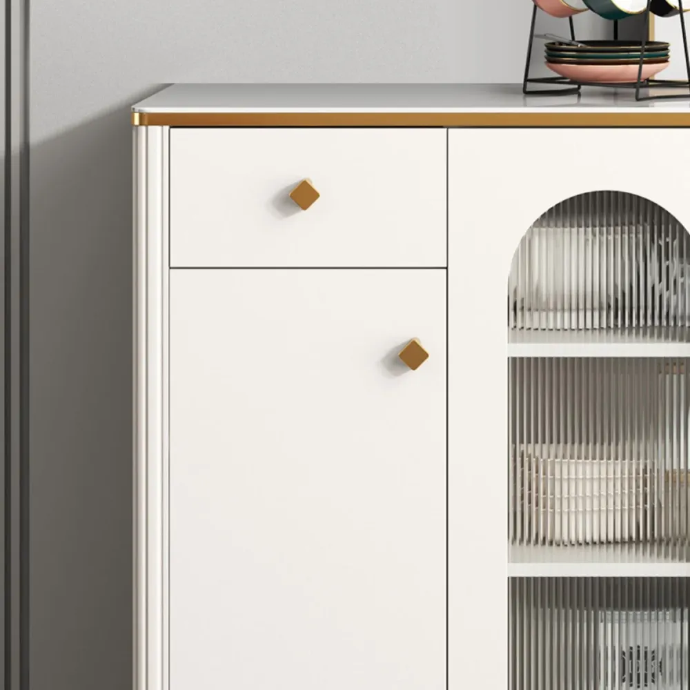 Glam Sideboard Stone Glazen Doors Side Board Cabinets and Drawers voor 6 Personen 31l