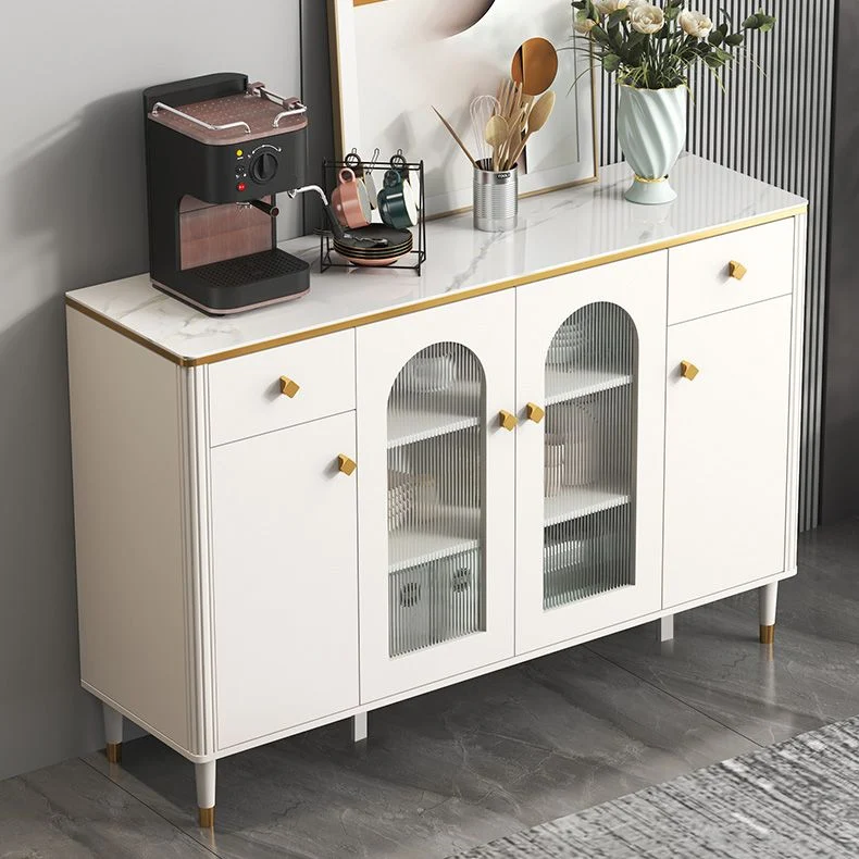 Glam Sideboard Stone Glazen Doors Side Board Cabinets and Drawers voor 6 Personen 31l