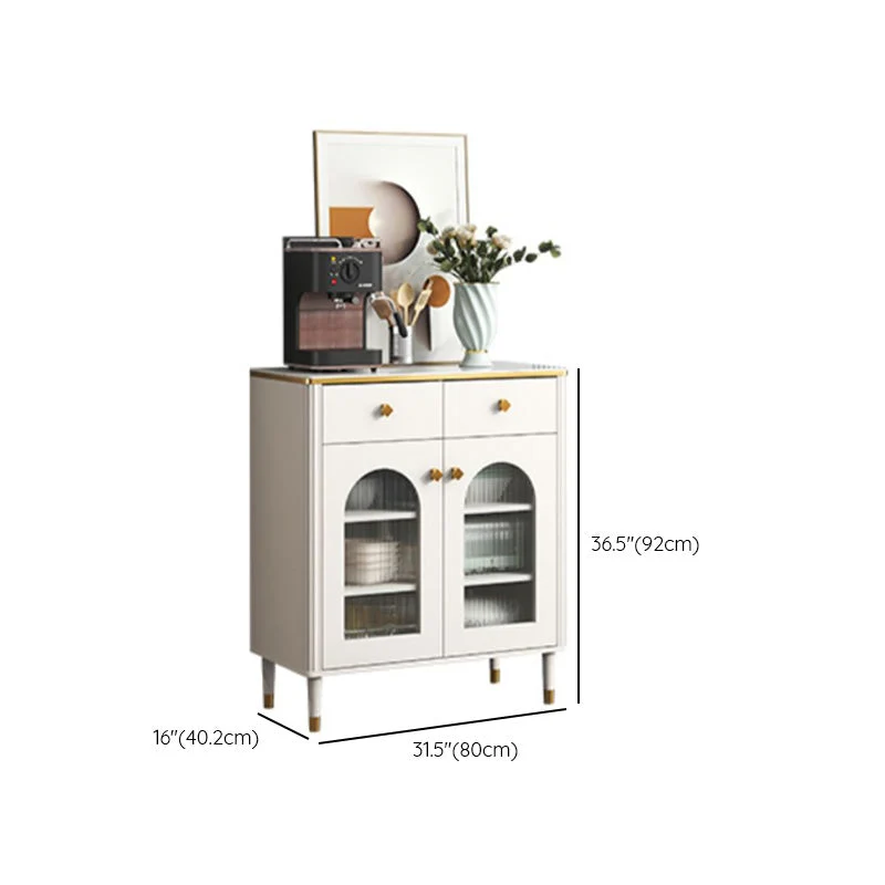Glam Sideboard Stone Glazen Doors Side Board Cabinets and Drawers voor 6 Personen 31l
