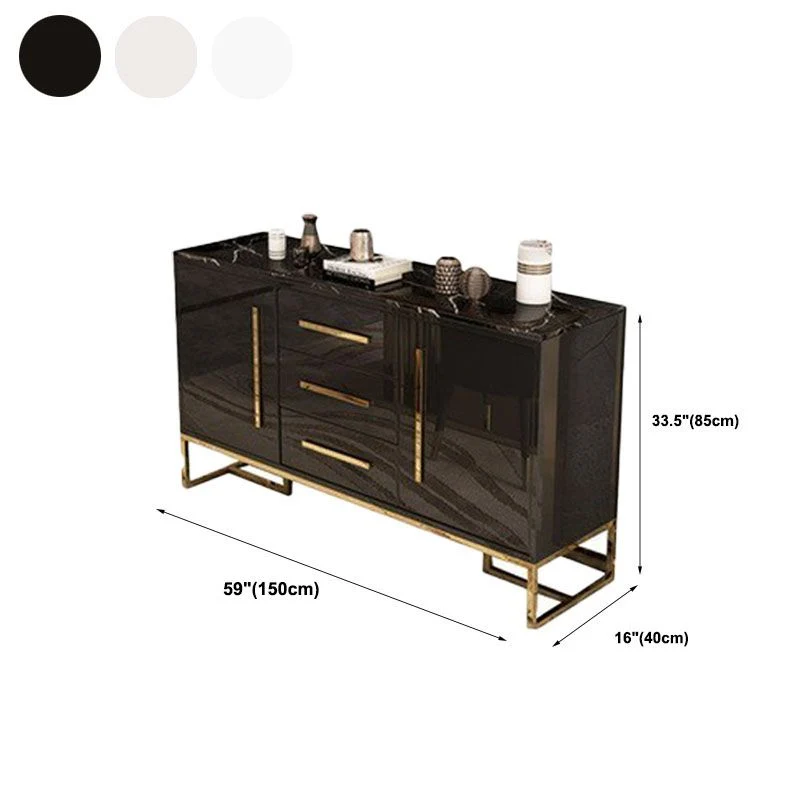Glam Style Buffet Sideboard Stone Top Server Door and Drawer | Snelle Levering 47l