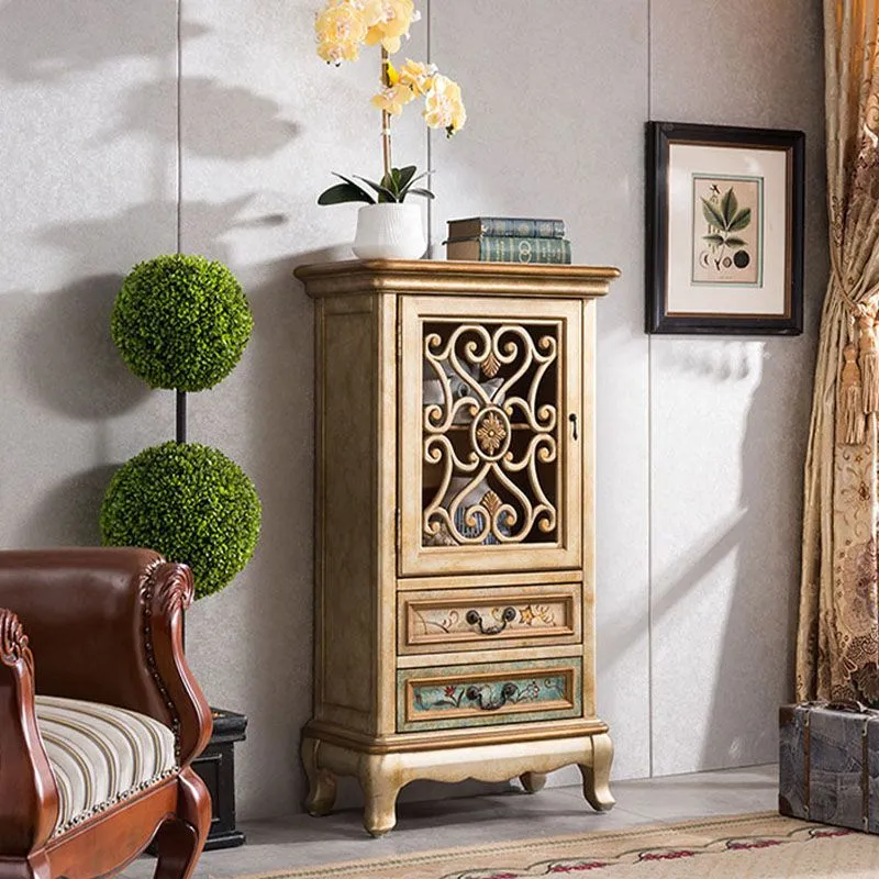 Glam Style Buffet Sideboard Wood Server Door and Drawer Eikenhout 25