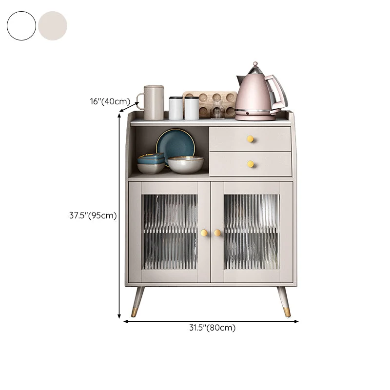 Glam Style Buffet Table Wood Side Board Cabinets and Drawers met Blad Keramiek 31l