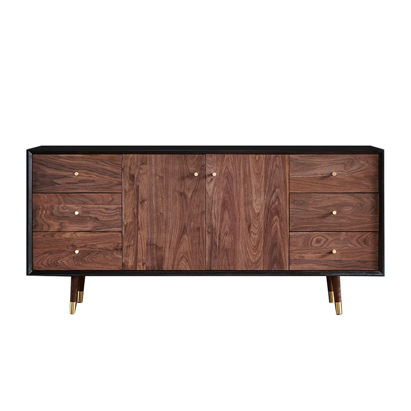 Glam Style Cappuccino Solid Wood Buffet Table Cabinets Storage Side Board Drawers | Snelle Levering 47l