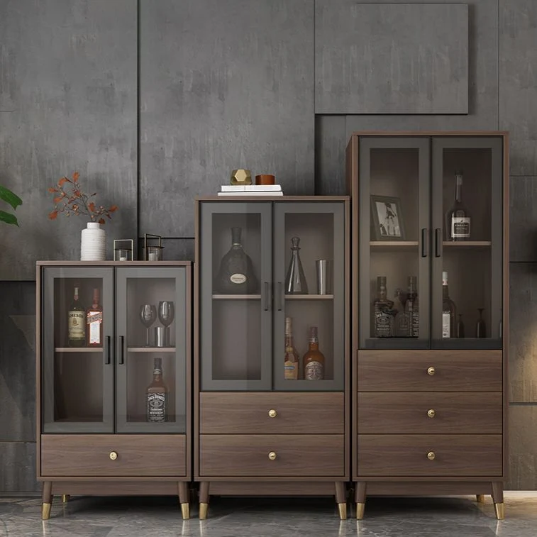 Glam Style Cupboard Artificial Wood Frame Kitchen Sideboard Dining Room Eikenhout 24l