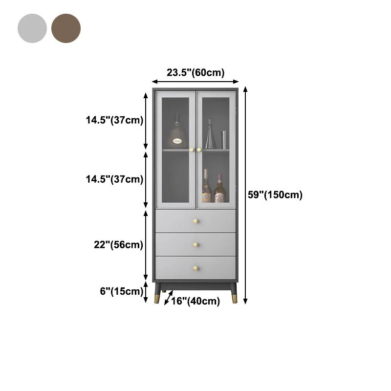 Glam Style Cupboard Artificial Wood Frame Kitchen Sideboard Dining Room 180 x 90 cm 24l