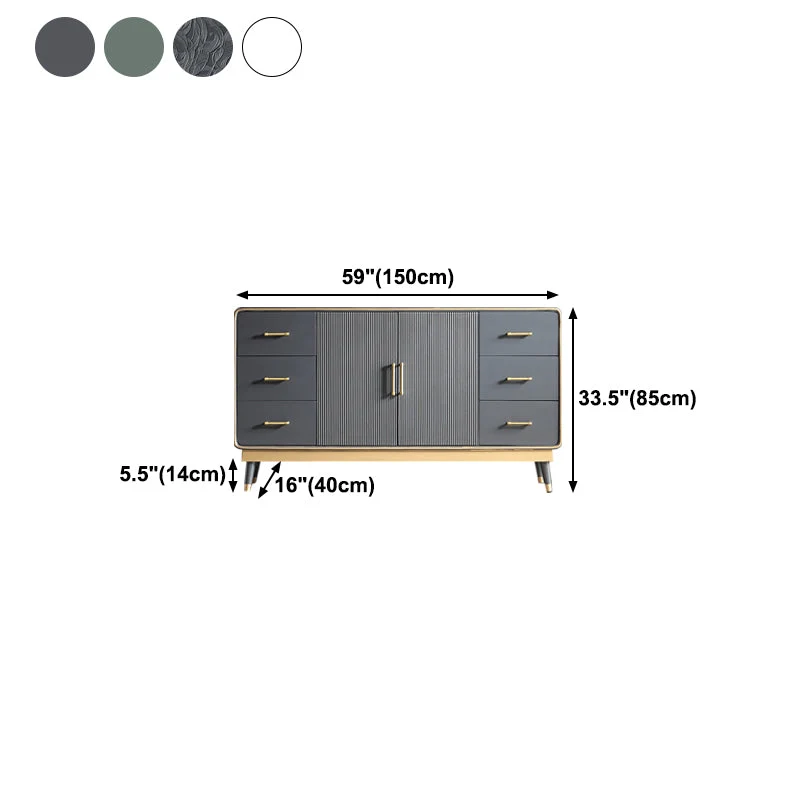 Glam Style Sideboard hout Dining Sideboard Drawers and Storage 31l
