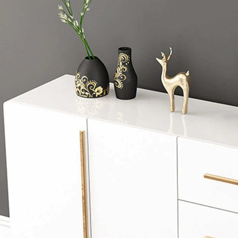 Glam Style Sideboard Wood Buffet Stand Cabinets and Drawers met Blad Keramiek 41l