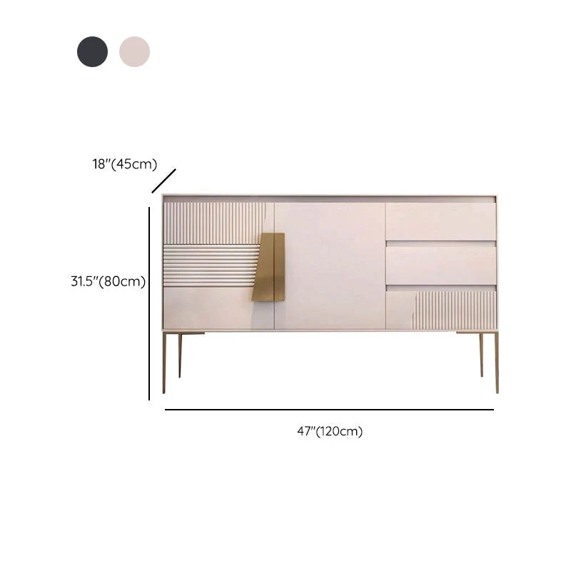 Glam Style Sideboard Wood Side Board Cabinets and Drawers met Stoelen Set 47l