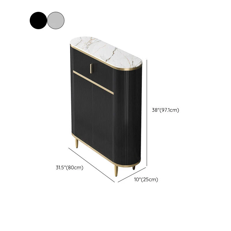 Glam Style Stone Top Sideboard Engineered Wood Side Board Living Room | Uitbreidbaar | Eettafel 39l