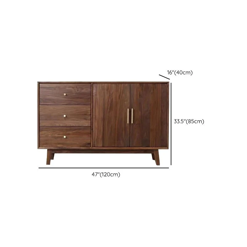 Glam Style Storage Buffet Stand Eenkleurig Wood Buffet Sideboard 6-Drawer 47l