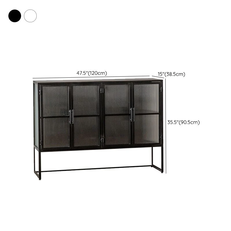 Glaswerk Doors Contemporary Sideboard Metal Buffet Table Living Room met Blad Keramiek 26l