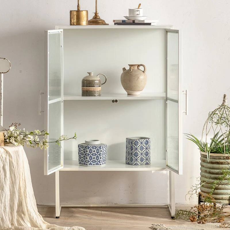 Glaswerk Doors Contemporary Sideboard Metal Buffet Table Living Room met Blad Keramiek 26l