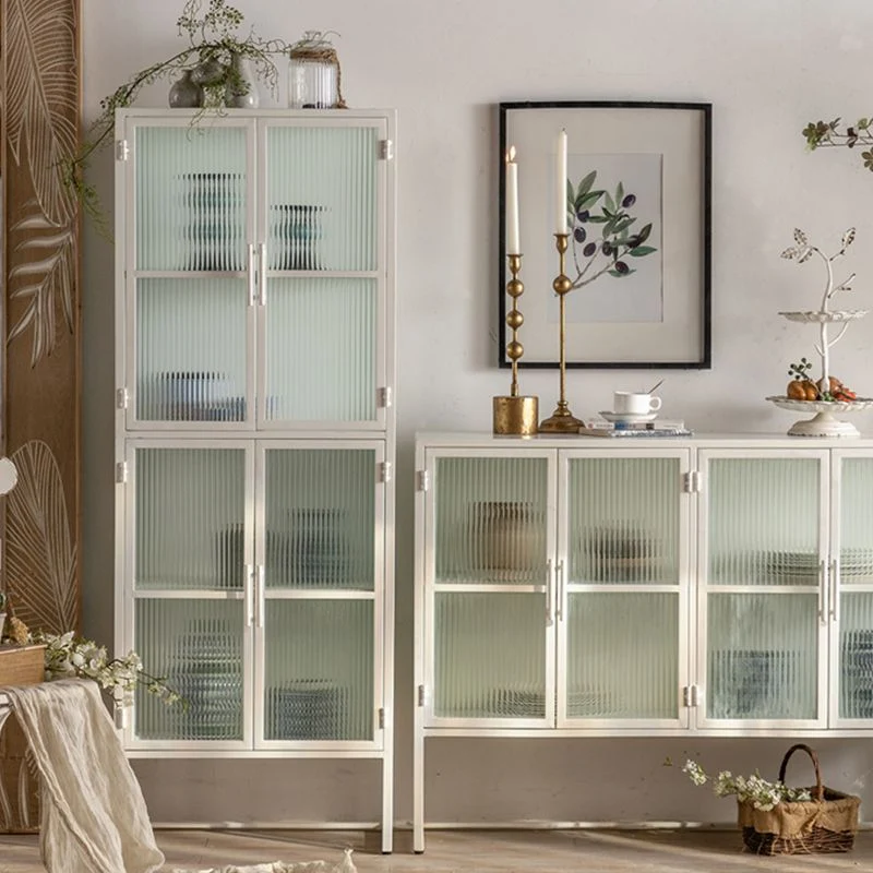 Glaswerk Doors Contemporary Sideboard Metal Buffet Table Living Room met Blad Keramiek 26l