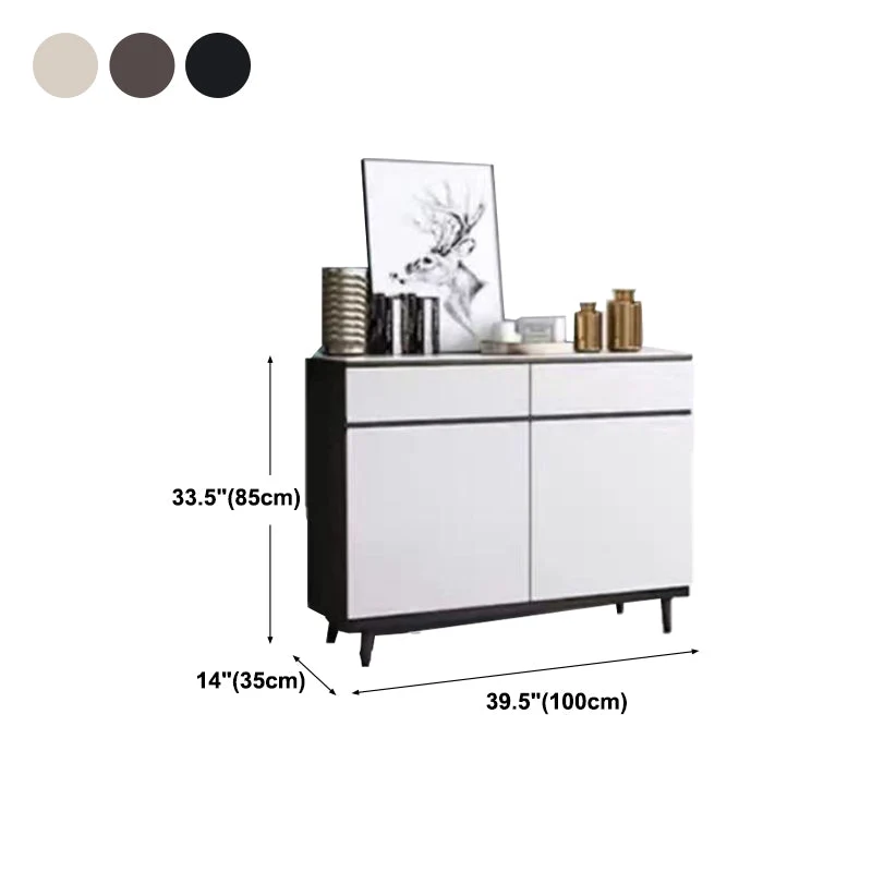 Hedendaags Engineered Wood 33.4"H Sideboard Buffet 2-Drawer Dining Room Buffet Server 39l