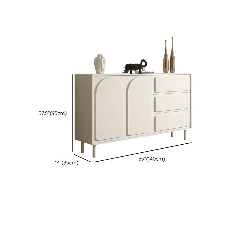 Hedendaags Rectangular White Buffet Sideboard Engineered Wood Dining Server Https