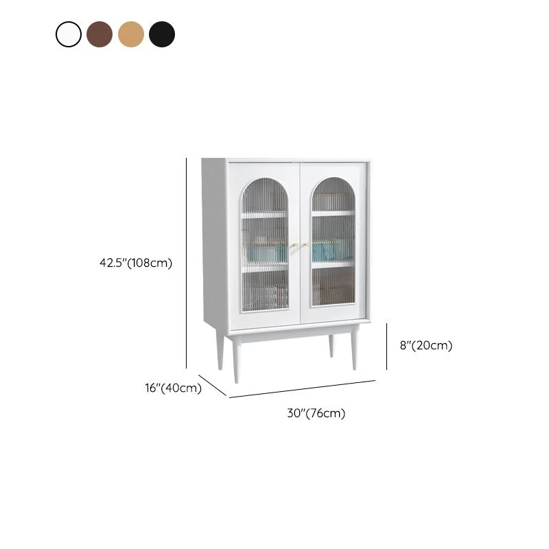 Hedendaags Style Buffet Sideboard Solid Wood 42.5"H Buffet Stand Cabinets met Opberglades Walnut