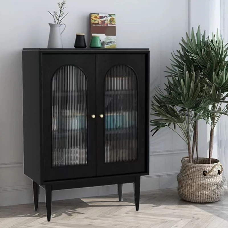 Hedendaags Style Buffet Sideboard Solid Wood 42.5"H Buffet Stand Cabinets met Opberglades Walnut